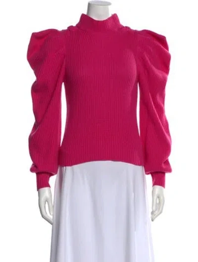 Pre-owned Loveshackfancy Cashmere Mock Neck Sweater In Pink