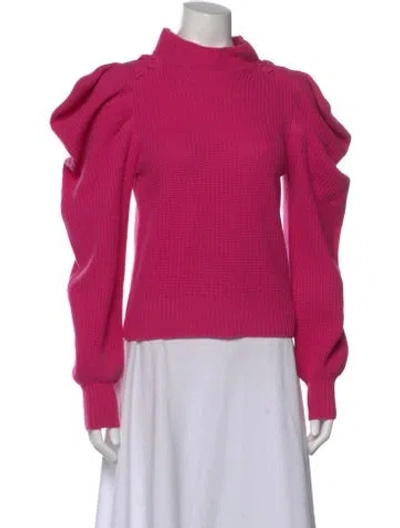 Pre-owned Loveshackfancy Cashmere Mock Neck Sweater In Pink