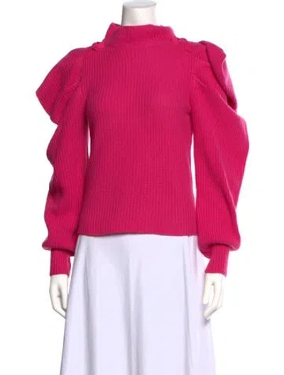 Pre-owned Loveshackfancy Cashmere Mock Neck Sweater In Pink