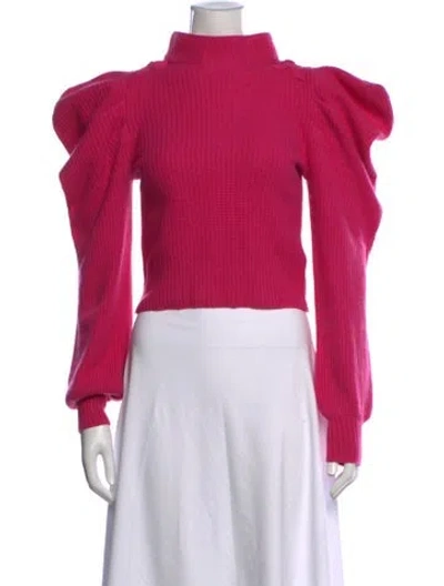 Pre-owned Loveshackfancy Cashmere Mock Neck Sweater In Pink