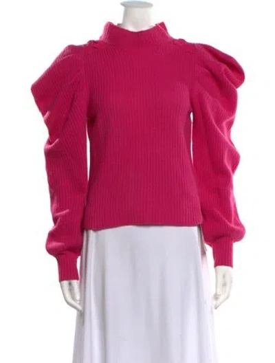 Pre-owned Loveshackfancy Cashmere Mock Neck Sweater In Pink