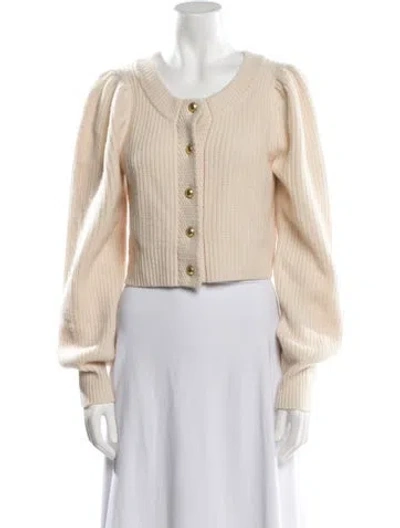 Pre-owned Loveshackfancy Cashmere Scoop Neck Sweater In Neutral