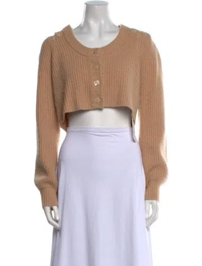 Pre-owned Loveshackfancy Cashmere Scoop Neck Sweater In Neutral