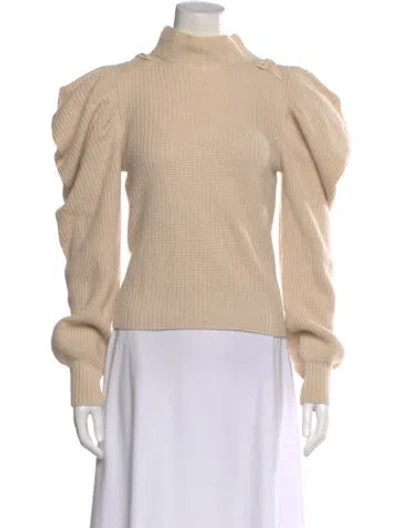 Pre-owned Loveshackfancy Cashmere Turtleneck Sweater In Neutral