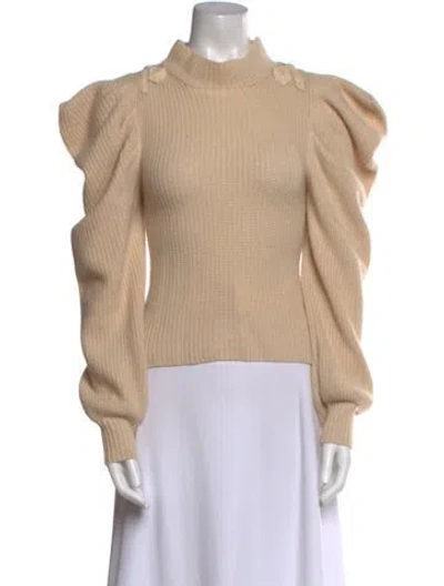 Pre-owned Loveshackfancy Cashmere Turtleneck Sweater In Neutral