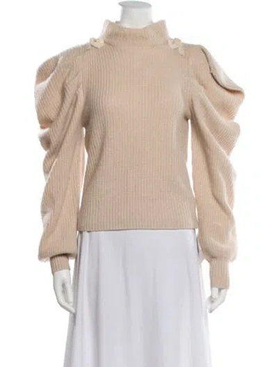 Pre-owned Loveshackfancy Cashmere Turtleneck Sweater In Neutrals