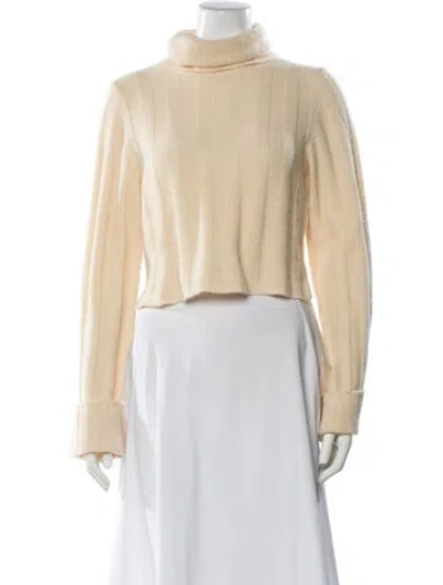 Pre-owned Loveshackfancy Cashmere Turtleneck Sweater In Yellow