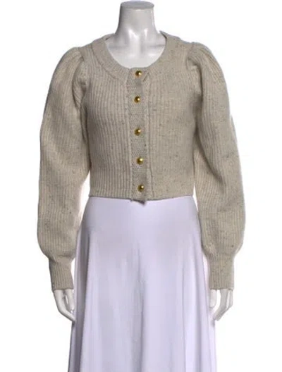 Pre-owned Loveshackfancy Cashmere Tweed Pattern Sweater In Grey