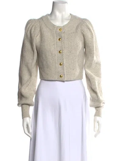 Pre-owned Loveshackfancy Cashmere Tweed Pattern Sweater In Neutral