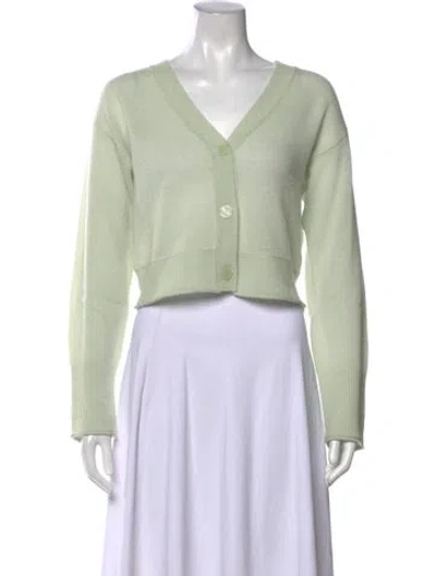 Pre-owned Loveshackfancy Cashmere V-neck Sweater In Green