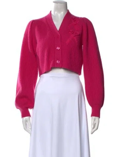 Pre-owned Loveshackfancy Cashmere V-neck Sweater In Pink