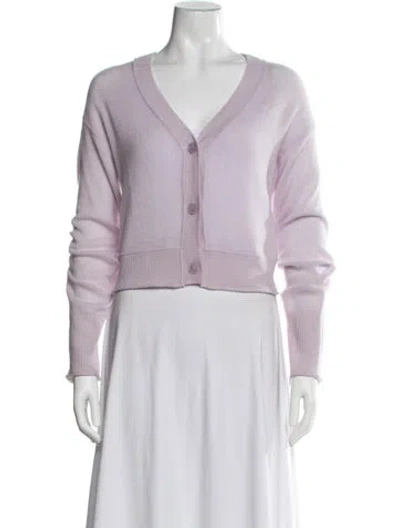Pre-owned Loveshackfancy Cashmere V-neck Sweater In Purple