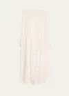 Loveshackfancy Miloti Embroidered Midi Skirt In Soft White