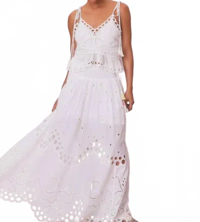 Loveshackfancy Cassaro Eyelet Cotton Maxi Skirt In White