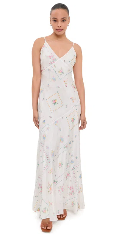 Loveshackfancy Castilla Silk Dress Rainbow Sprinkles In White