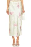 Loveshackfancy Castle Skirt In Peachy Sage In White