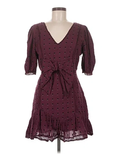 Pre-owned Loveshackfancy Casual Dress In Burgundy