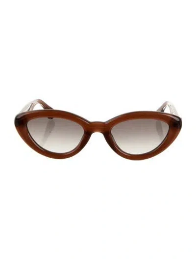 Pre-owned Loveshackfancy Cat-eye Gradient Sunglasses In Brown