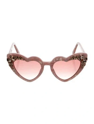 Pre-owned Loveshackfancy Cat-eye Mirrored Sunglasses In Pink
