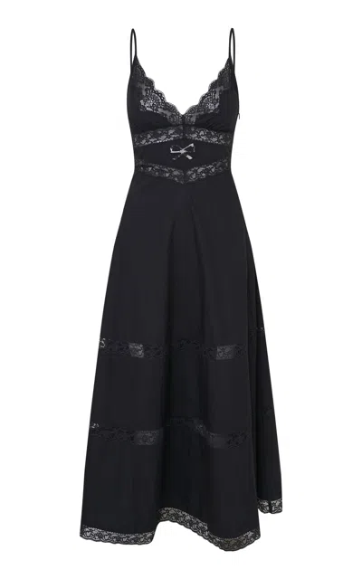 Loveshackfancy Catryn Cotton Dress In Black