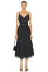 Loveshackfancy Catryn Lace Inset Cotton Slipdress In Black
