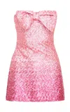 Loveshackfancy Cecilie Bow-detailed Sequined Mini Dress In Pink