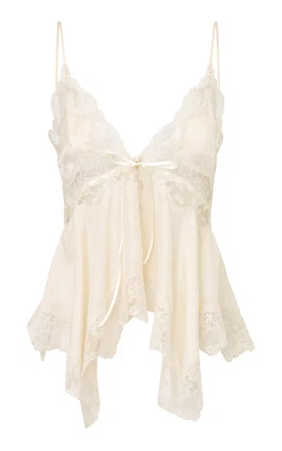 Loveshackfancy Celandina Haute Habotai Lace Top In Neutral