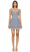 Loveshackfancy Ceronne Gingham Cotton Minidress In Nautical Twilight