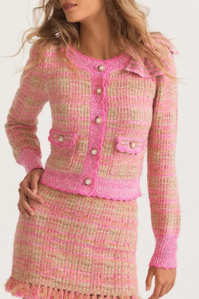Loveshackfancy Chantria Crop Cardigan Majestic Pink