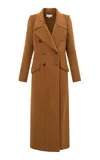 Loveshackfancy Char Fur-trimmed Wool Coat In Brown