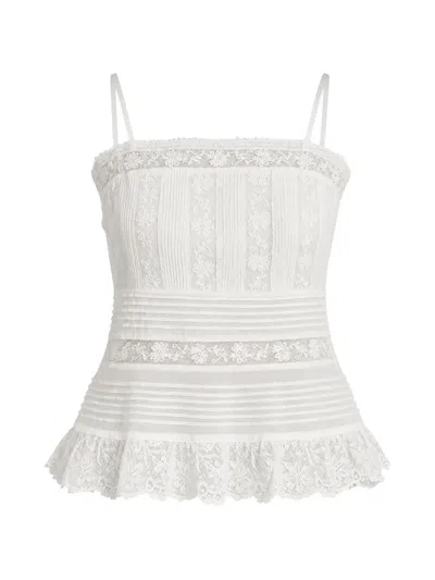 Loveshackfancy Charlan Lace-trim Top In White