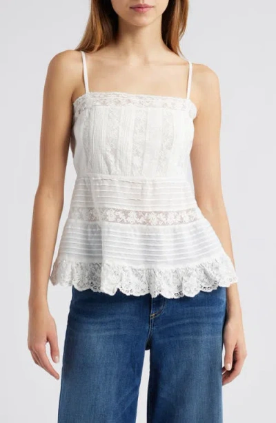 Loveshackfancy Charlieann Lace Camisole In Bright White
