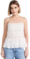 Loveshackfancy Pruitt Cotton Embroidered Top In White