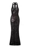 Loveshackfancy Cherlyn Sequined Maxi Dress In Black