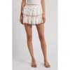 Loveshackfancy Cherry Bow Embroidered Ruffle Cotton Miniskirt In White
