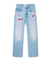 Loveshackfancy Sami Cotton Denim Pants In Blue