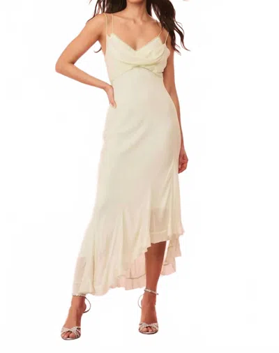 Loveshackfancy Chesley Chiffon Slip Dress In Washed Sage In Neutral