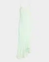 Loveshackfancy Chesley High-low Slip Dress In Washed Sage