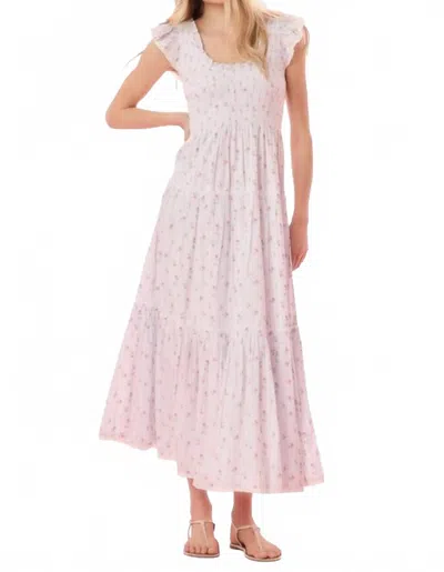 Loveshackfancy Chessie Dress In Coastline Blue In Pink