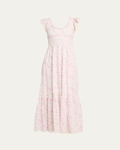 Loveshackfancy Chessie Floral Maxi Dress In Pink