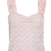 Loveshackfancy Chia Crop Top Blue Rose In Pink