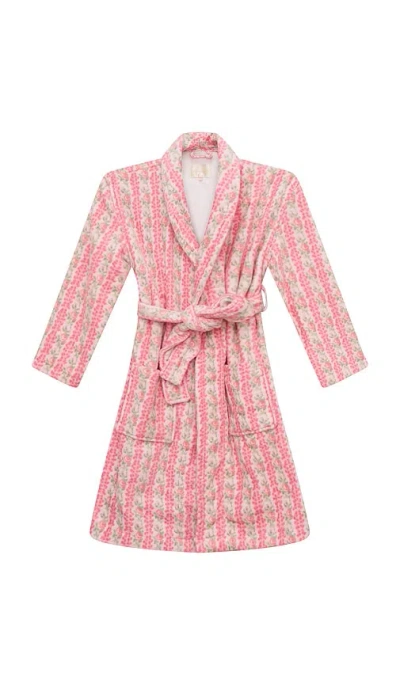 Loveshackfancy Children Robe In Strawberry Macaroon