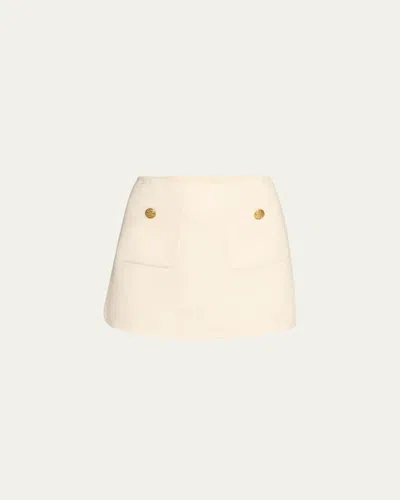 Loveshackfancy Chula Mini Skirt In Oatmeal