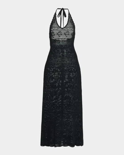 LOVESHACKFANCY CILLIAN POINTELLE KNIT MAXI DRESS