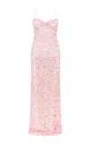 Loveshackfancy Ciona Embellished Knit Maxi Dress In Pink