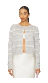 Loveshackfancy Claralise Lace Accent Cardigan In Multi