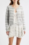 Loveshackfancy Claralise Lace Accent Cardigan In Gray