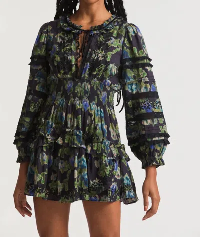 LOVESHACKFANCY CLARKIE DRESS IN DEEP BLUE