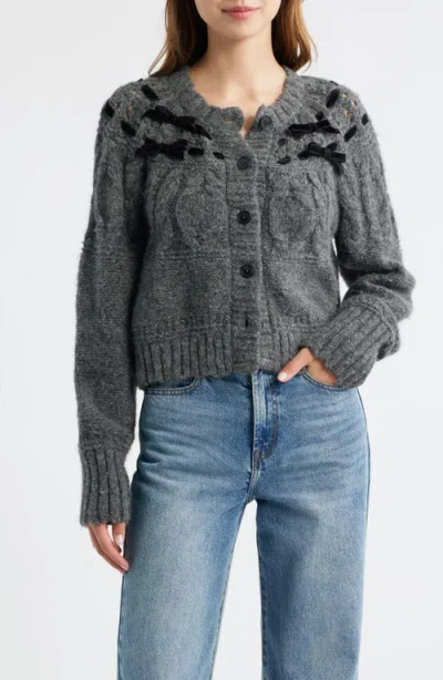 Loveshackfancy Clementian Alpaca & Wool Blend Cardigan In Gray