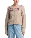 Loveshackfancy Clementian Alpaca-blend Ribbon Cardigan In Brown